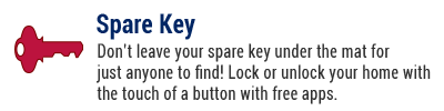No more keys under the mat! Lock and unlock your home or business remotely with free apps right on your smartphone!