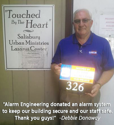 Alarm Engineering recently donated a security system to Salisbury Urban Ministries