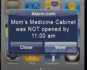 with Alarm.com real time alerts, always know what's going on at home.