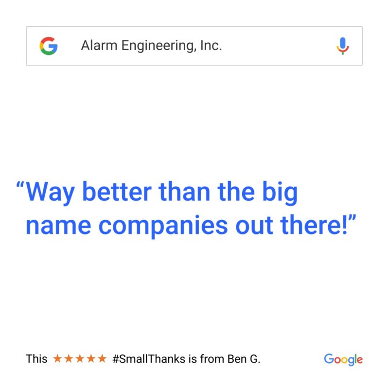 Alarm Engineering is way better than the big name companies out there